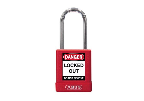 Nylon compact safety padlock red 814116 - lockout-tagout-shop