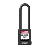 Aluminum safety padlock with back cover 74/40HB75 SCHWARZ