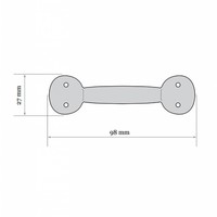 Smeedijzeren handgreep rond 105mm
