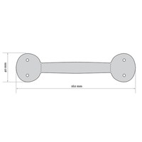 Smeedijzeren handgreep rond 153mm
