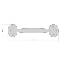 Smeedijzeren handgreep rond 203mm