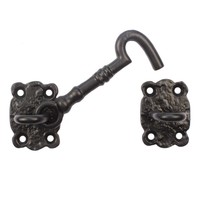 Gietijzeren deurhaak zwart gelakt 133mm