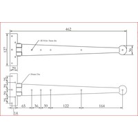 Smeedijzeren scharnier rond 458mm