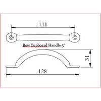 Gietijzeren handgreep boog 130mm