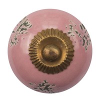 Porseleinen meubelknop destroyed roze