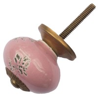 Porseleinen meubelknop destroyed roze