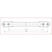 Gietijzeren handgreep 155mm - zwart