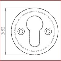 Gietijzeren sleutelplaat eurocylinder rond