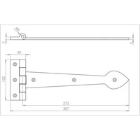 Gietijzeren scharnier Speer 275 mm