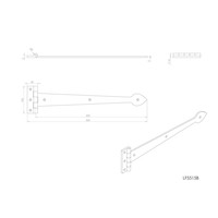 Gietijzeren scharnier Speer 430 mm