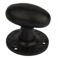 Gietijzeren deurknop ovaal - G0317
