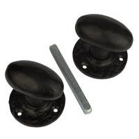 Gietijzeren deurknop ovaal - G0317