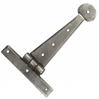 Smeedijzeren scharnier rond 153mm - Pewter