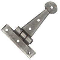 Smeedijzeren scharnier rond 100mm - Pewter