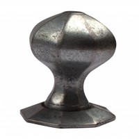Gietijzeren deurknop achthoek - Pewter