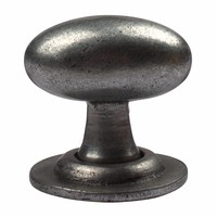 Gietijzeren deurknop ovaal - Pewter