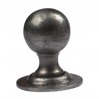 Gietijzeren deurknop rond - Pewter