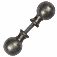 Gietijzeren deurknop rond - Pewter