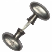 Gietijzeren deurknop ovaal - Pewter