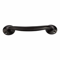 Handgreep gebogen zwart gelakt 19cm - Ronde voetplaat