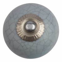 Porseleinen meubelknop lichtgrijs gekrakeleerd - fijn - CK4071