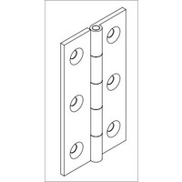 Meubel scharnier 50mm in pewter, 2 stuks.