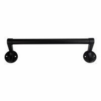 Handdoekrail zwart gelakt 33cm, kleine haken