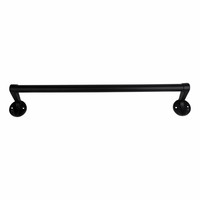 Handdoekrail zwart gelakt 48cm, met kleine haken