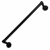 Handdoekrail zwart gelakt 48cm, met kleine haken