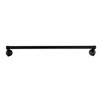 Handdoekrail 63cm zwart gelakt, kleine haken