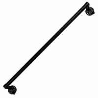 Handdoekrail 63cm zwart gelakt, kleine haken