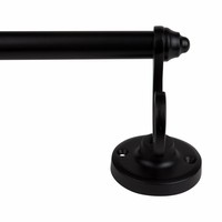 Handdoekrail zwart gelakt 48cm, met grote haken