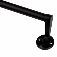 Handdoekrail zwart gelakt 33cm, kleine haken
