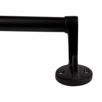Handdoekrail zwart gelakt 33cm, kleine haken