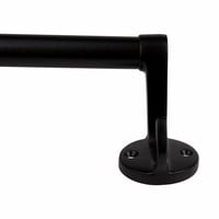 Handdoekrail 63cm zwart gelakt, kleine haken