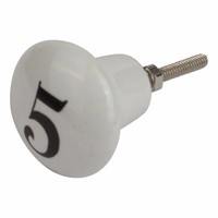 Porseleinen meubelknop nummer 5