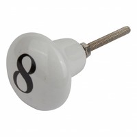 Porseleinen meubelknop nummer 8