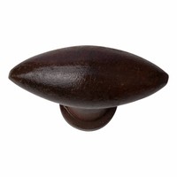 Gietijzeren kastdeurknop ovaal Roest - 55mm