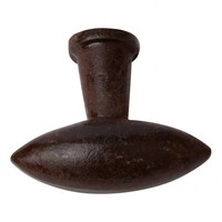 Gietijzeren kastdeurknop ovaal Roest - 46mm