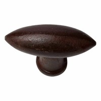 Gietijzeren kastdeurknop ovaal Roest - 46mm