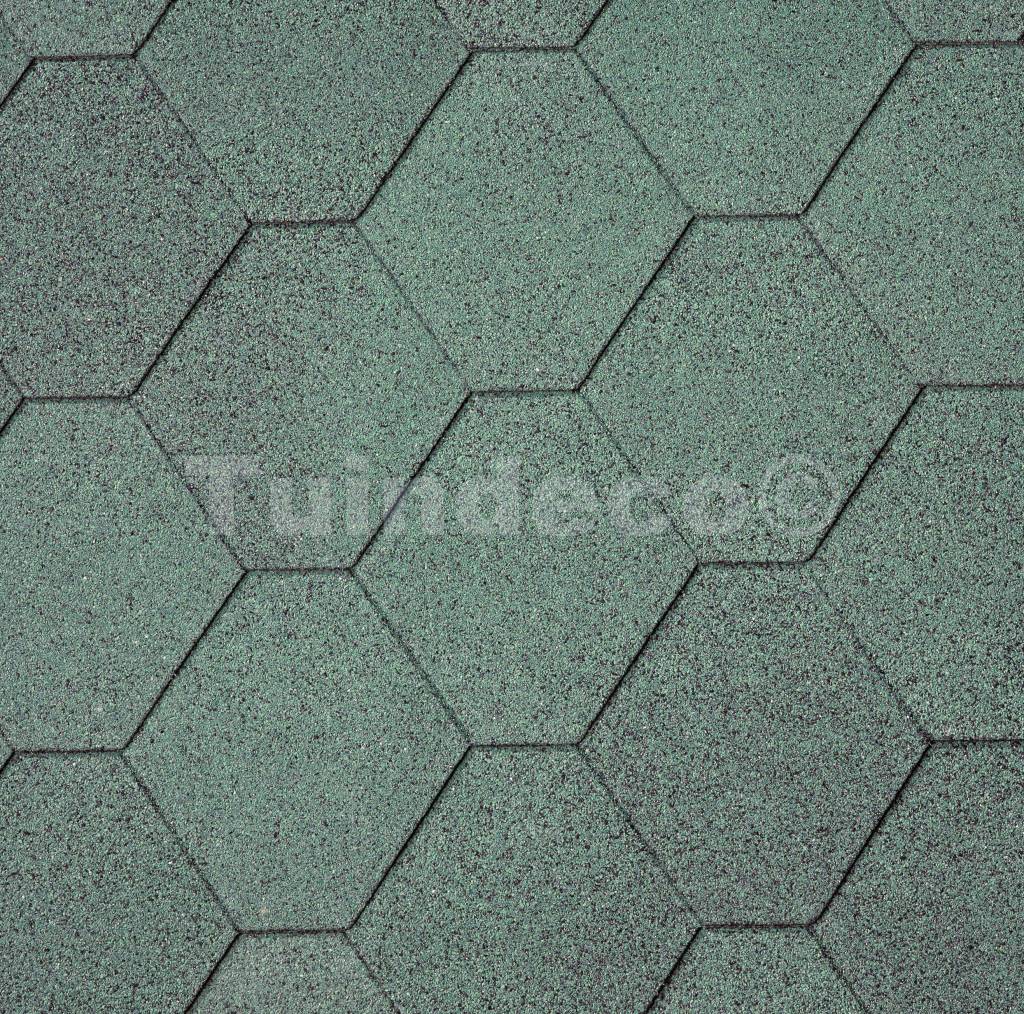 Dakshingles hexagonaal zwart, rood of groen houthandel van gelder Keuken rood groen