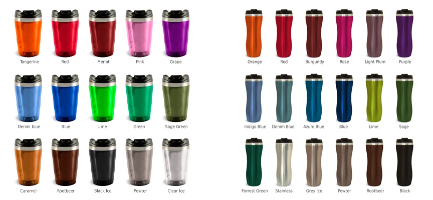 Farben - Cup Trends Thermobecher, orange, rot, pink, blau, grün, braun, schwarz