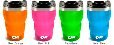 Neon-Farben Cup Trends Coffee to go Thermobecher, orange, pink, grün, blau