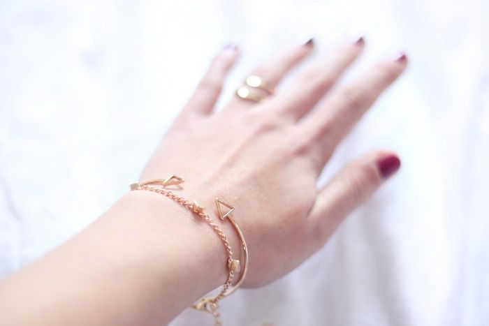 Minimalistic gold jewelery