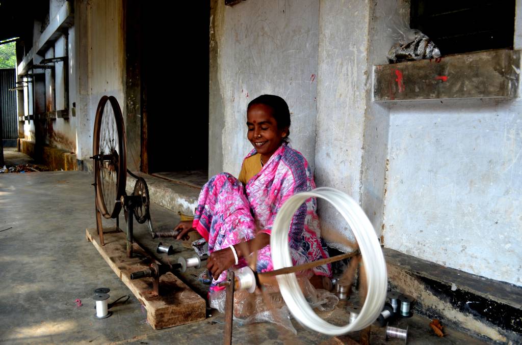 Motka silk being woven in Bangladesh
