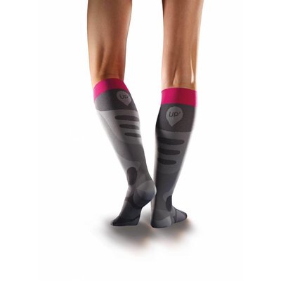 Sportcompressiekousen met voet voor vrouwen