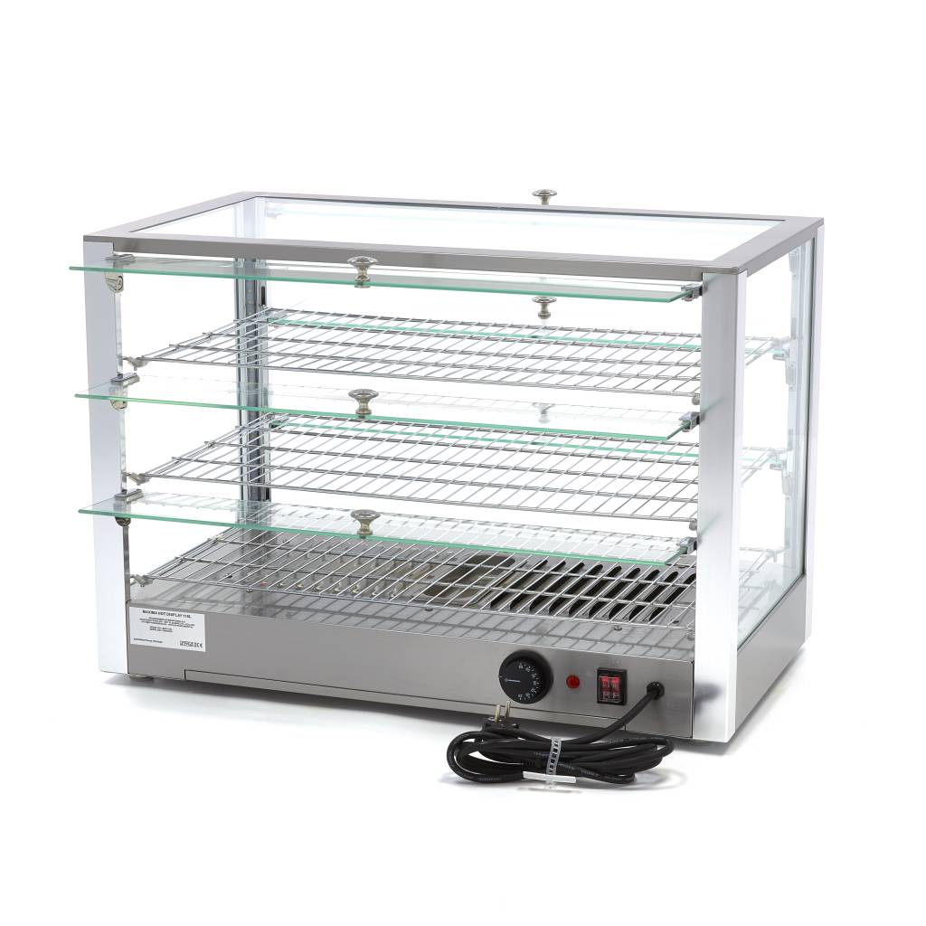 Maxima Inox  Vitrine Chauffante 3 Niveaux 70 cm 115L 