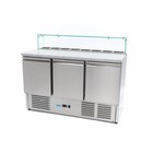 Maxima Pizzawerkbank / Pizzatafel / Pizza Saladette - 3 Deuren - Glas