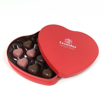 Leonidas Metalen hart met 12 pralines