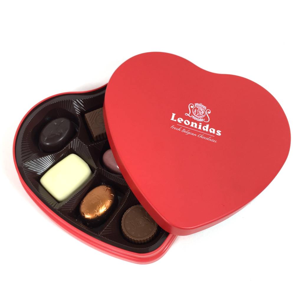 Leonidas Heart tin filled with 9 delicious chocolates Leonidas Online
